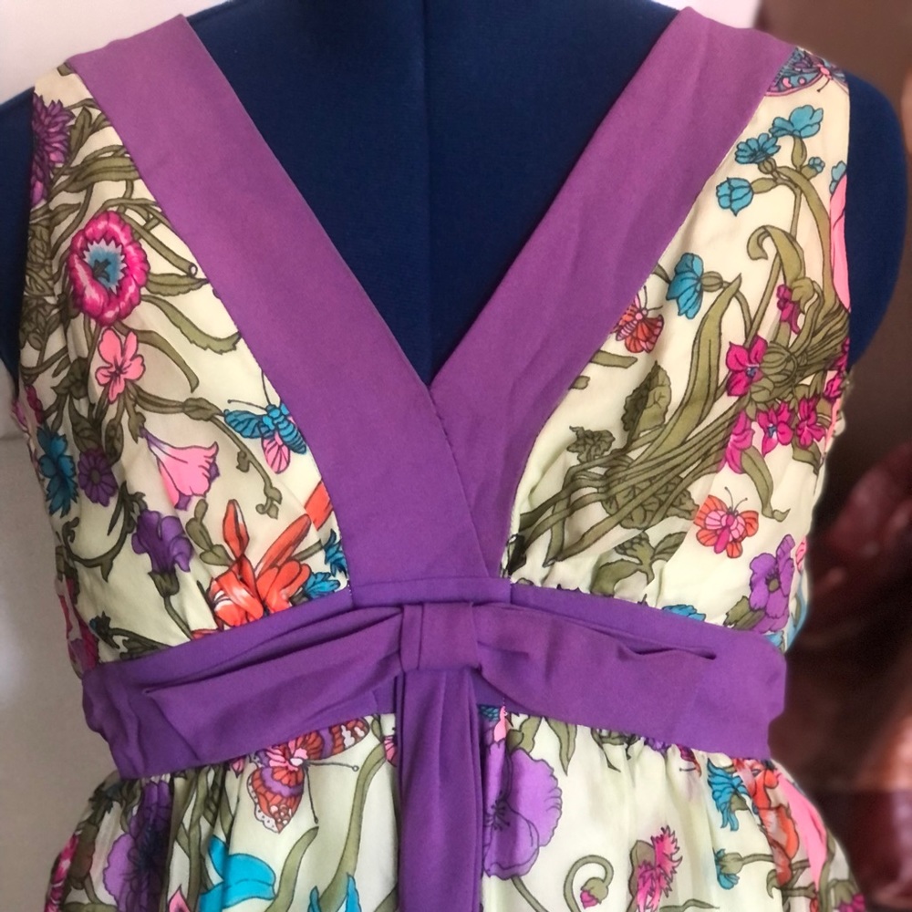 Vintage 1960s 70s Maxi Floral dress